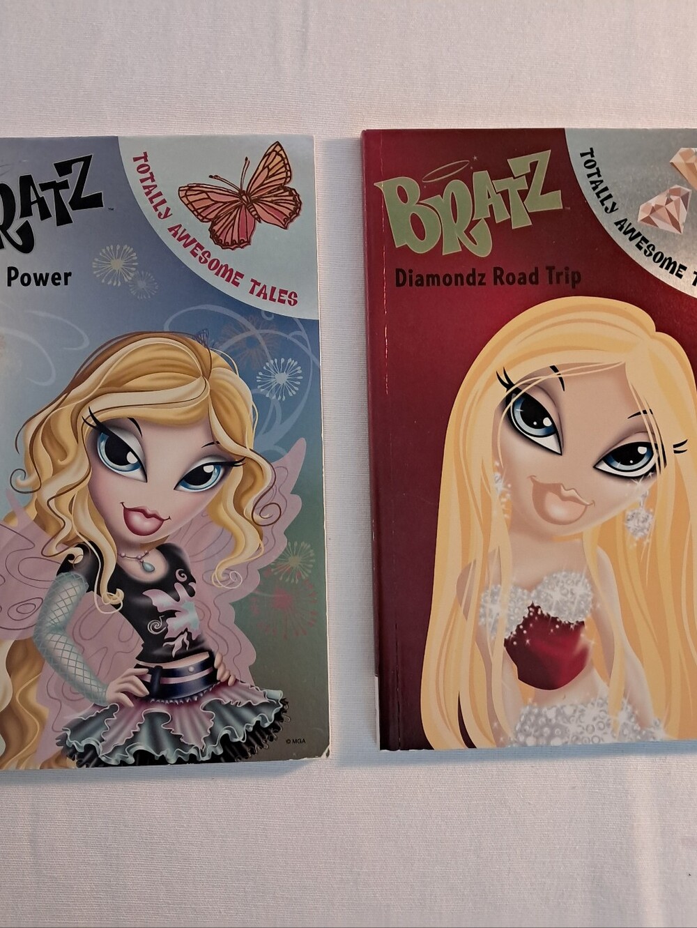 2 Bratz Books: Pixie Power and Diamondz Road Trip 124 pages each